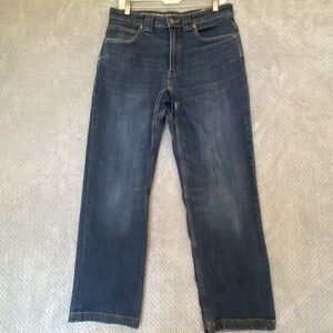 Duluth Jeans Mens 30x29 Blue Denim Ballroom Double Flex Relaxed Fit Stretch
